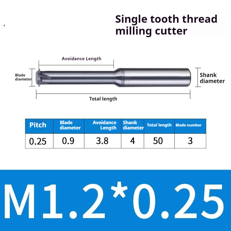 2034-65° three-tooth thread milling cutter, tungsten steel alloy end mill, tooth milling cutter, three-edged coating, M2M3M4M6 CNC cutter Shandong Denso Pricision Tools Co.,Ltd.